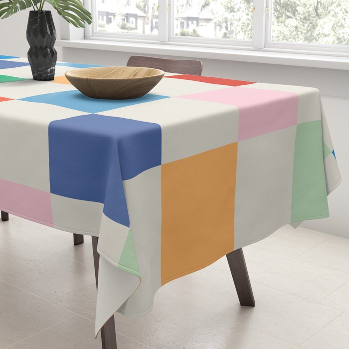 Colorful Checkered Pattern: A Vibrant and Playful Design Tablecloth Gallery Image 3