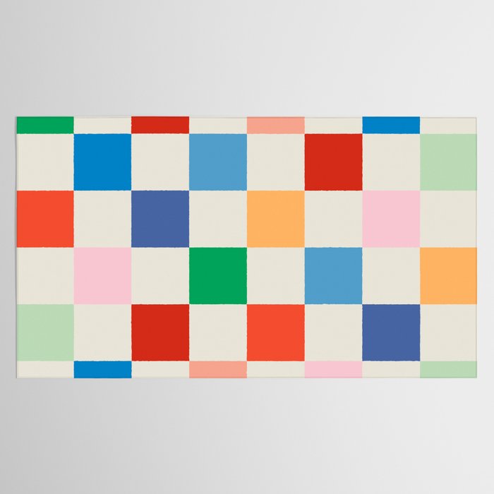 Colorful Checkered Pattern: A Vibrant and Playful Design Tablecloth Gallery Image 2