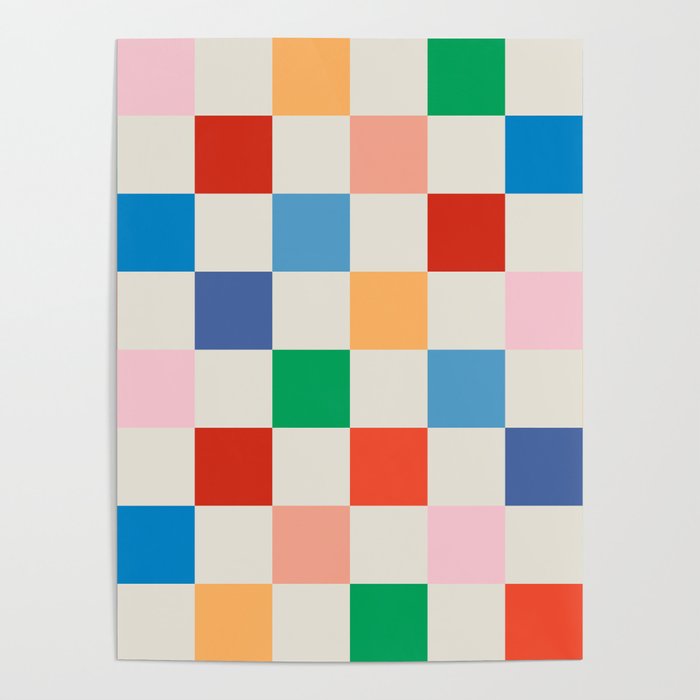 Colorful Checkered Pattern: A Vibrant and Playful Design Poster Gallery Image 4