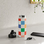 Colorful Checkered Pattern: A Vibrant and Playful Design Water Bottle Gallery Image 4