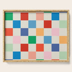 Colorful Checkered Pattern: A Vibrant and Playful Design Serving Tray Gallery Image 1