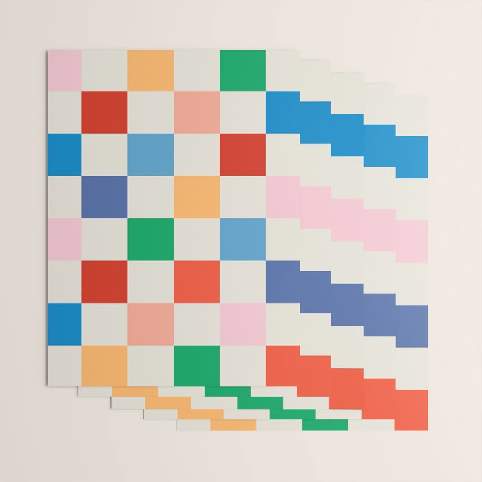 Colorful Checkered Pattern: A Vibrant and Playful Design Wrapping Paper Gallery Image 3