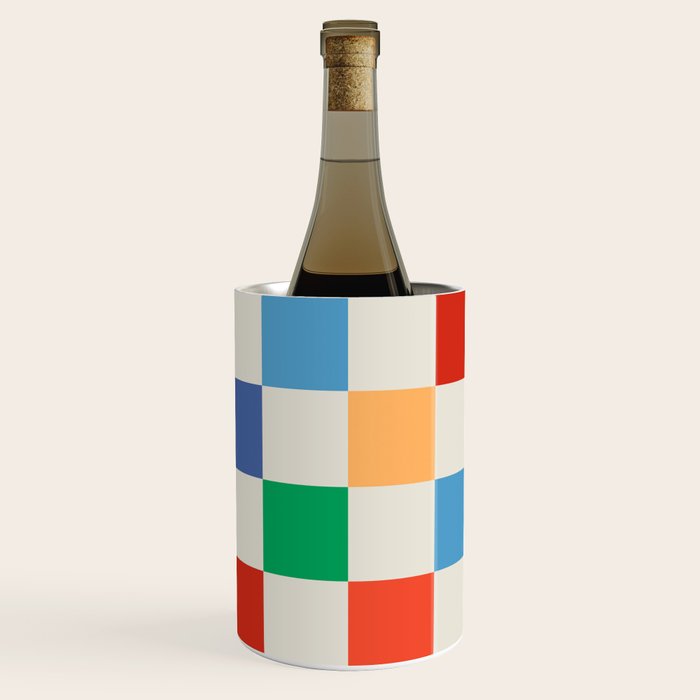 Colorful Checkered Pattern: A Vibrant and Playful Design Wine Chiller Gallery Image 1