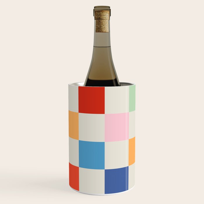 Colorful Checkered Pattern: A Vibrant and Playful Design Wine Chiller Gallery Image 3