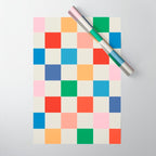 Colorful Checkered Pattern: A Vibrant and Playful Design Wrapping Paper Gallery Image 1