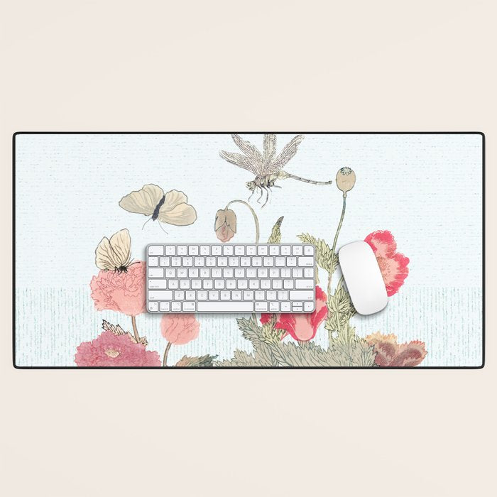 Butterflies, Dragonfly and  flowers Desk Mat Gallery Image 1