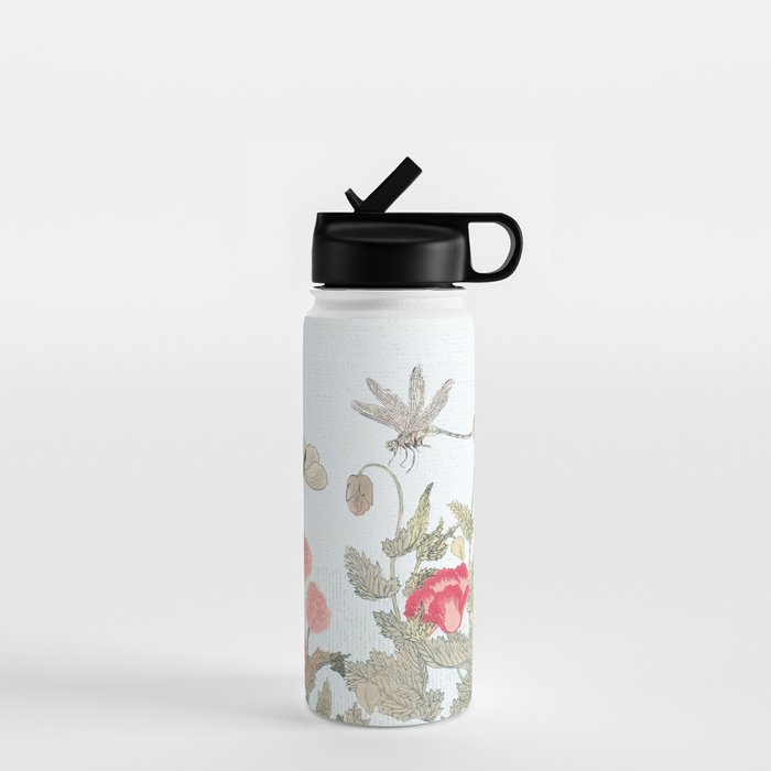 Butterflies, Dragonfly and  flowers Water Bottle Gallery Image 1