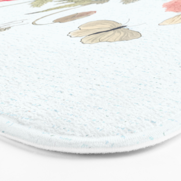Butterflies, Dragonfly and  flowers Bath Mat Gallery Image 3