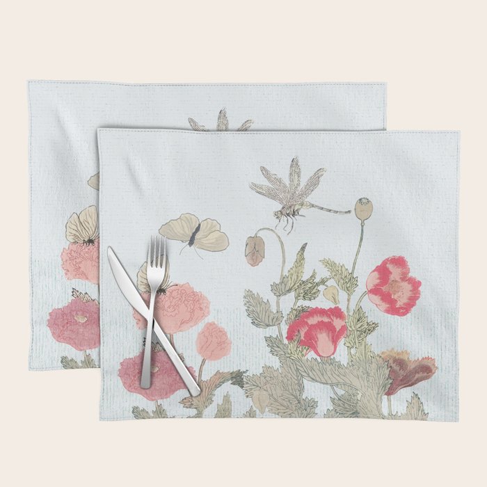 Butterflies, Dragonfly and  flowers Placemat Gallery Image 1