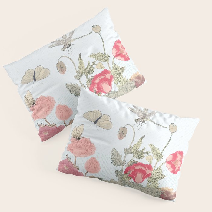 Butterflies, Dragonfly and  flowers Pillow Sham Gallery Image 1