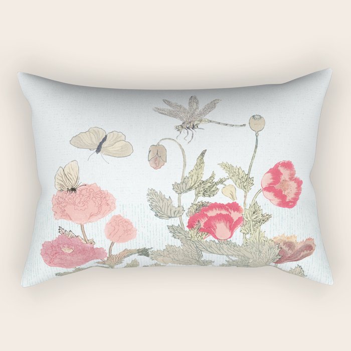 Butterflies, Dragonfly and  flowers Rectangular Pillow Gallery Image 2