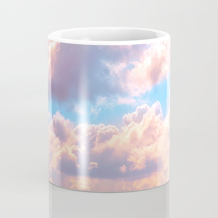 Beautiful Pink Cotton Candy Clouds Against Baby Blue Sky Fairytale Magical Sky Coffee Mug Gallery Image 4