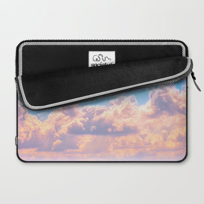 Beautiful Pink Cotton Candy Clouds Against Baby Blue Sky Fairytale Magical Sky Laptop Sleeve Gallery Image 2