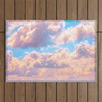 Beautiful Pink Cotton Candy Clouds Against Baby Blue Sky Fairytale Magical Sky Outdoor Rug Gallery Image 1