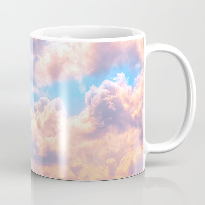 Beautiful Pink Cotton Candy Clouds Against Baby Blue Sky Fairytale Magical Sky Coffee Mug Gallery Image 1
