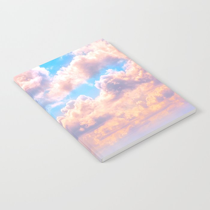 Beautiful Pink Cotton Candy Clouds Against Baby Blue Sky Fairytale Magical Sky Notebook Gallery Image 2
