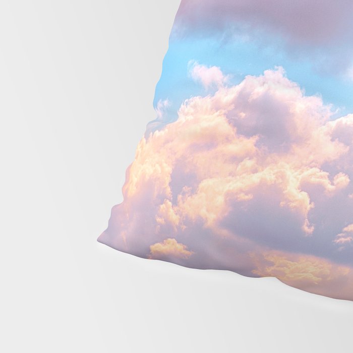 Beautiful Pink Cotton Candy Clouds Against Baby Blue Sky Fairytale Magical Sky Pillow Sham Gallery Image 4