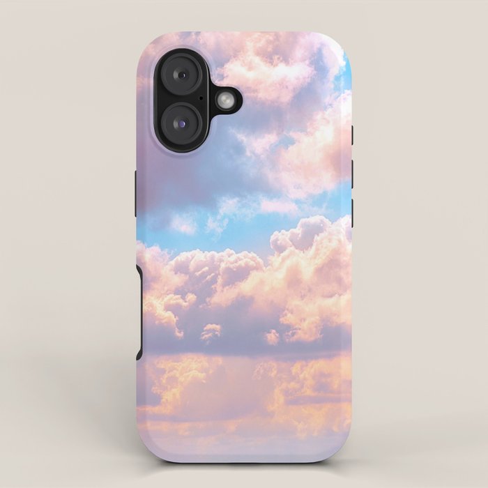Beautiful Pink Cotton Candy Clouds Against Baby Blue Sky Fairytale Magical Sky iPhone Case Gallery Image 1