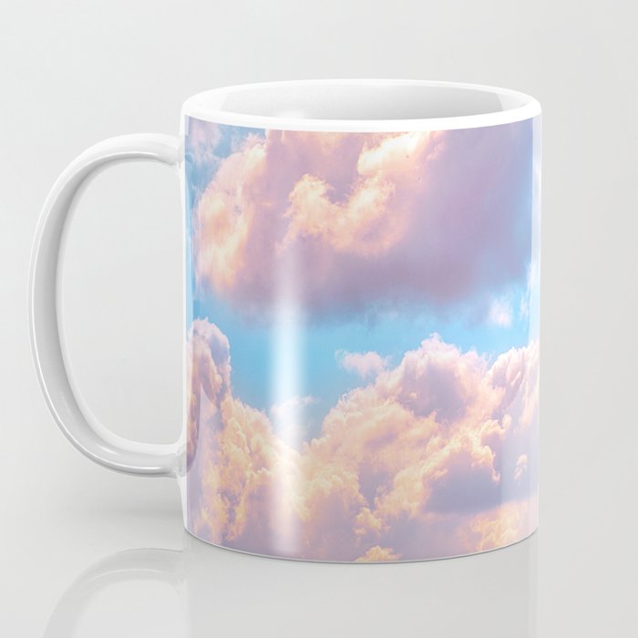 Beautiful Pink Cotton Candy Clouds Against Baby Blue Sky Fairytale Magical Sky Coffee Mug Gallery Image 3