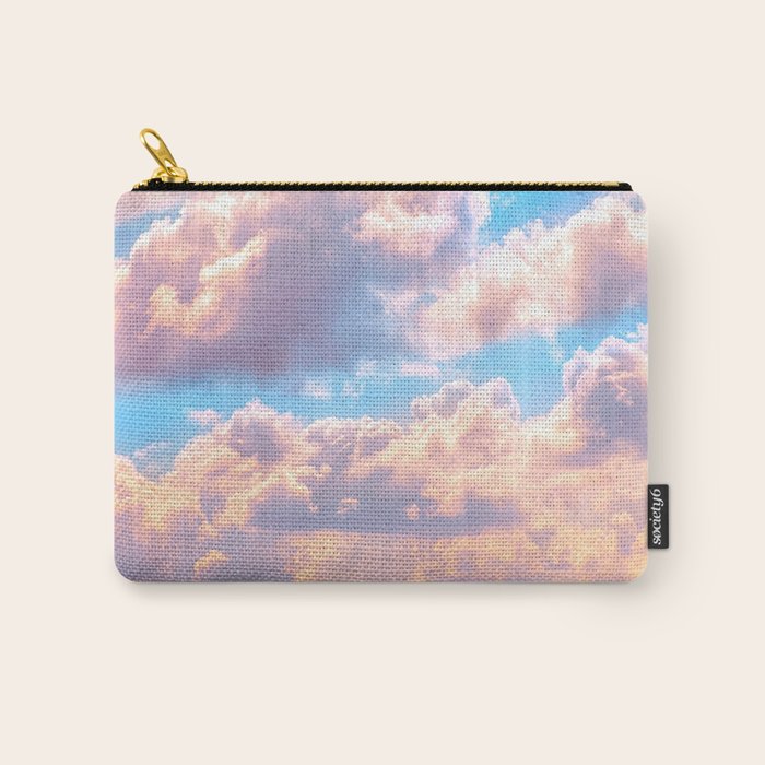 Beautiful Pink Cotton Candy Clouds Against Baby Blue Sky Fairytale Magical Sky Carry All Pouch Gallery Image 1