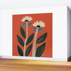Folk Garden Daisy Pair Wall Mural Gallery Image 2