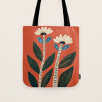 Folk Garden Daisy Pair Tote Bag Gallery Image 1