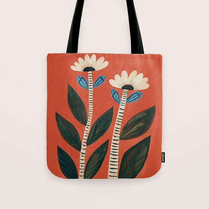 Folk Garden Daisy Pair Tote Bag Gallery Image 1