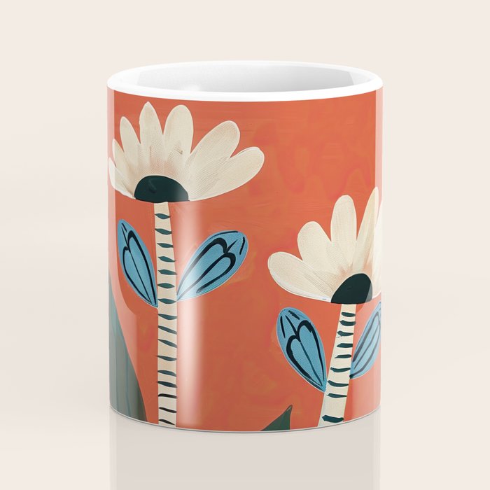 Folk Garden Daisy Pair Coffee Mug Gallery Image 4