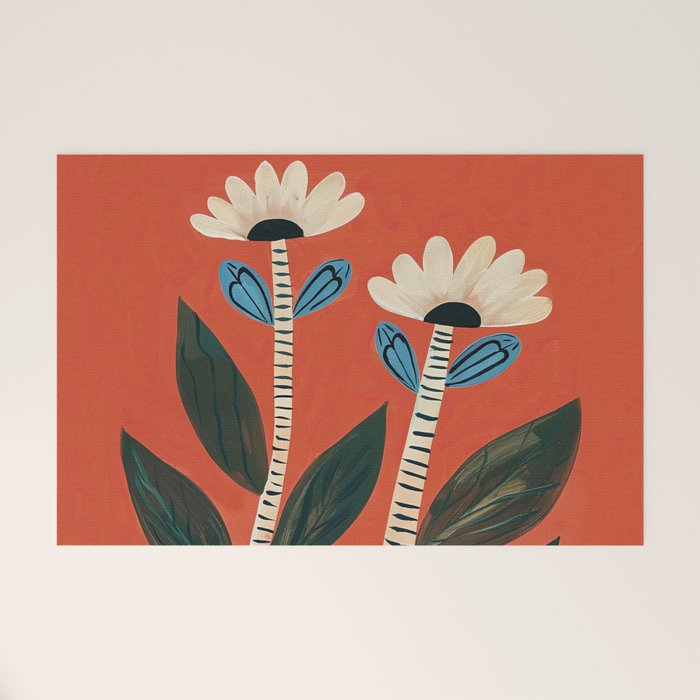 Folk Garden Daisy Pair Welcome Mat Gallery Image 1