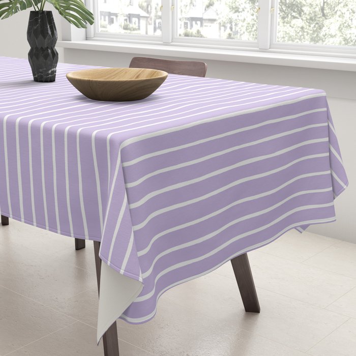 Stripes Lavender Tablecloth Gallery Image 3