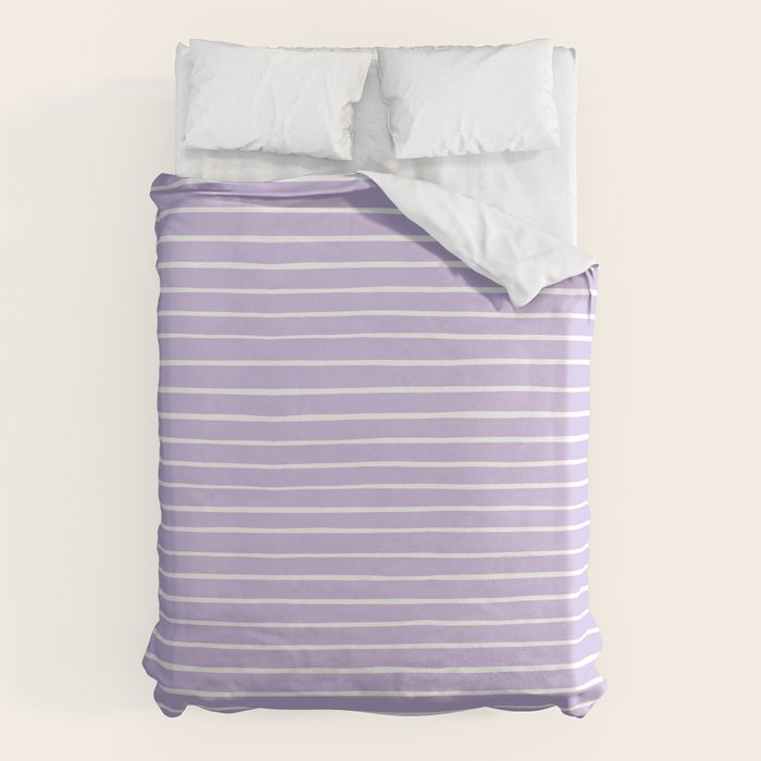 Stripes Lavender Duvet Cover Gallery Image 1