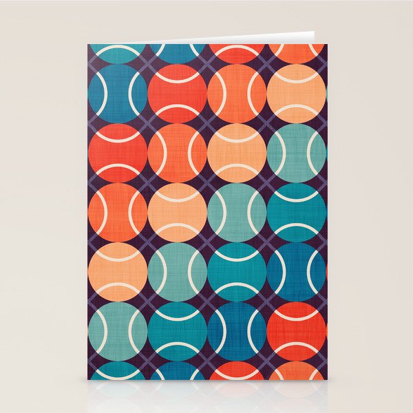 Retro Tennis 70s Rainbow Stationery Card Gallery Image 2