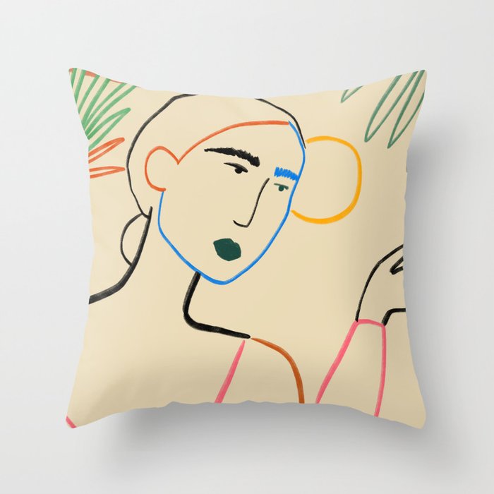 COFFEE IN THE GARDEN Throw Pillow Gallery Image 1