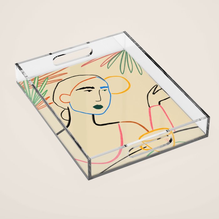 COFFEE IN THE GARDEN Acrylic Tray Gallery Image 1