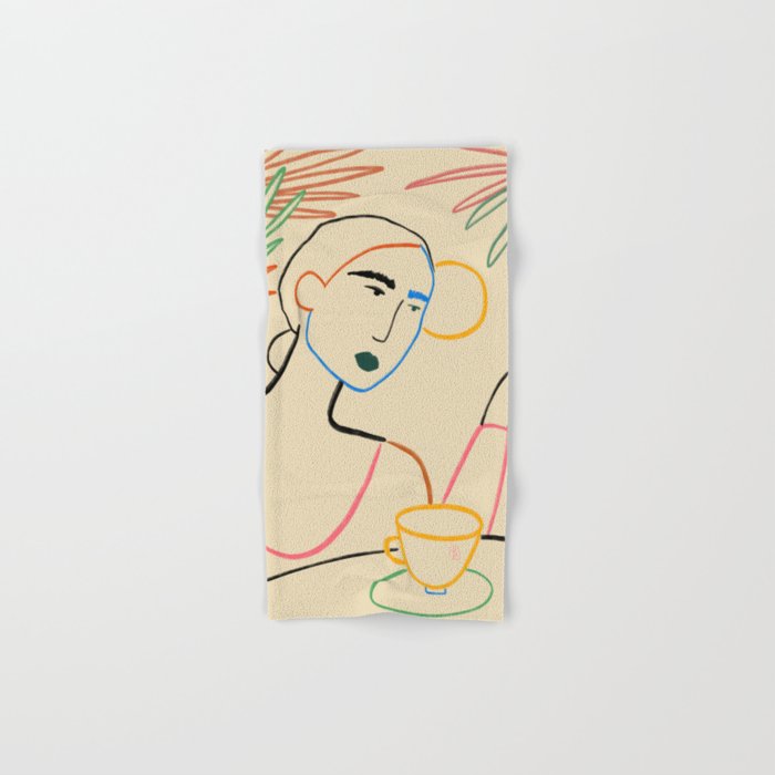 COFFEE IN THE GARDEN Bath Towel Gallery Image 1