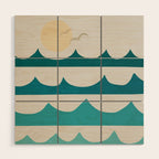 Abstract Waves Wood Wall Art Gallery Image 1