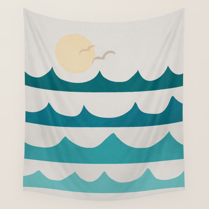 Abstract Waves Wall Tapestry Gallery Image 4