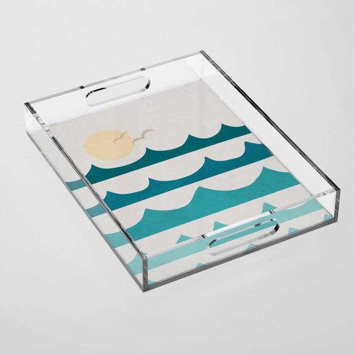 Abstract Waves Acrylic Tray Gallery Image 1