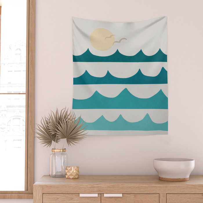 Abstract Waves Wall Tapestry Gallery Image 2
