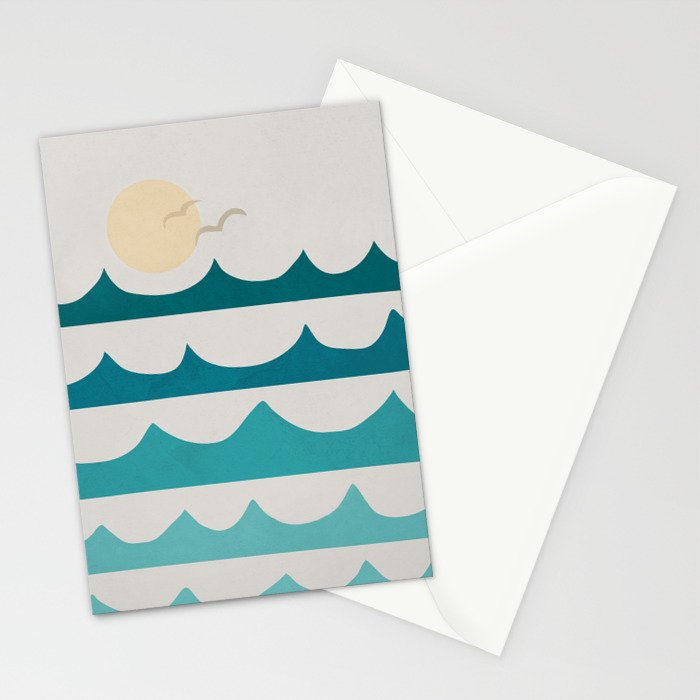 Abstract Waves Stationery Card Gallery Image 2