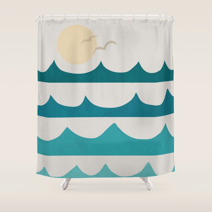 Abstract Waves Shower Curtain Gallery Image 1