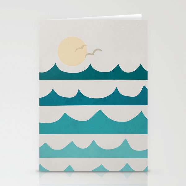 Abstract Waves Stationery Card Gallery Image 1