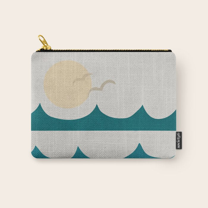 Abstract Waves Carry All Pouch Gallery Image 1