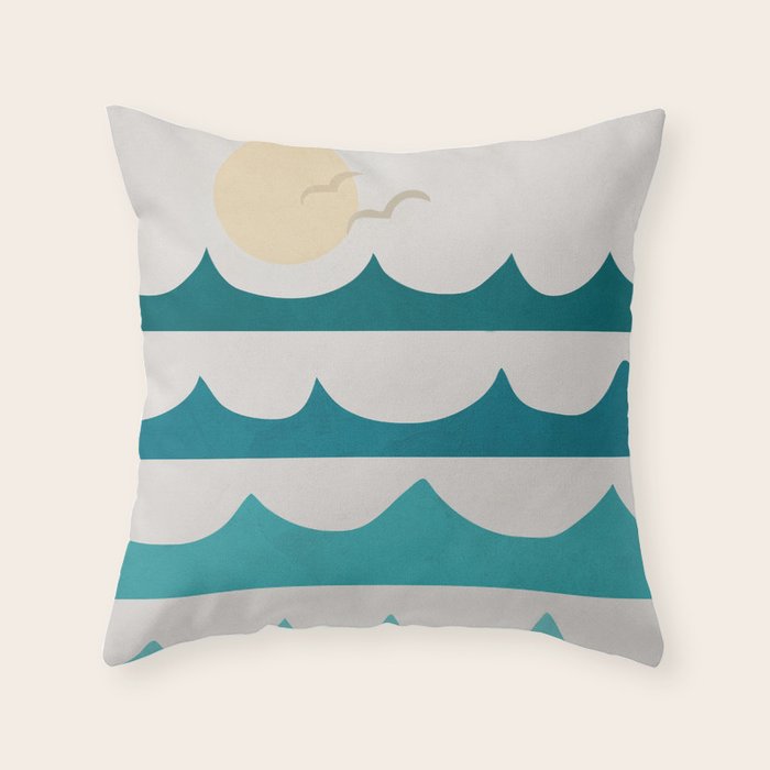 Abstract Waves Throw Pillow Gallery Image 6