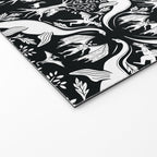 Black & White Cryptid Damask Welcome Mat Gallery Image 2