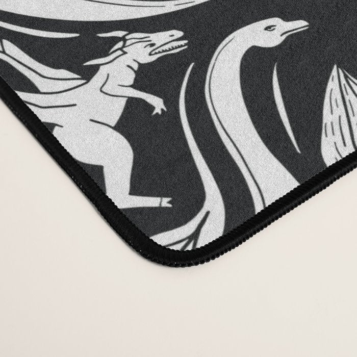 Black & White Cryptid Damask Desk Mat Gallery Image 4