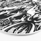 Black & White Cryptid Damask Bath Mat Gallery Image 3
