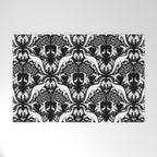 Black & White Cryptid Damask Welcome Mat Gallery Image 1