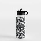 Black & White Cryptid Damask Water Bottle Gallery Image 1
