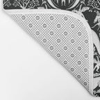 Black & White Cryptid Damask Bath Mat Gallery Image 2